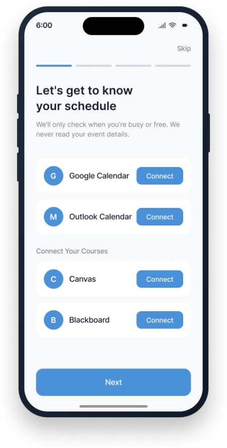 Connect calendar + LMS